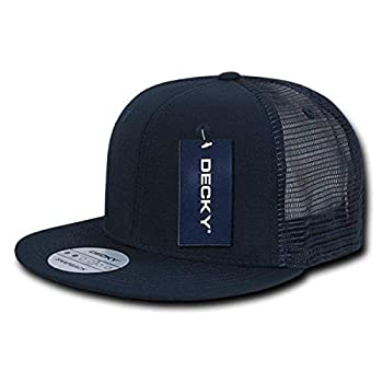 【中古】【輸入品・未使用】[DECKY] フラット Rip stop Flat Bill Trucker Caps Navy ネイビー