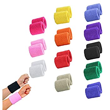 【中古】【輸入品・未使用】STONCEL 12ペア カラフルなスポーツリストバンド コットン汗止めバンド リストバンド リストスウェットバンド テニス スポーツ バスケットボール