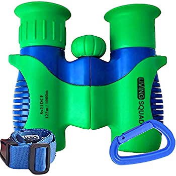 【中古】【輸入品・未使用】(Green/Blue) - Kids Binoculars Shock Proof Set - 8x21 High Resolution for Bird Watching - Real Educational Learning Play Toys - Birthda