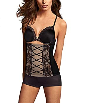 【中古】【39shop】【輸入品・未使用】Maidenform★090563447534 Sexy Lace Firm Control Waistnipper Black & Body Beige - Large（新古品）｜アトリエ絵利奈