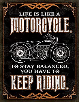 【中古】【39shop】【輸入品・未使用】メタルサイン★「Life is Life - Motorcycle」# 2291 縦40.5&times;横31.7cm（新古品）｜アトリエ絵利奈