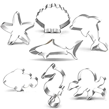 【中古】【39shop】【輸入品・未使用】Under★The Sea Creatures Cookie Cutter Set-8.9cm 7.6cm -7 Piece-Shark Seastar Seashell Seahorse Whale Octopus Fish Cookie Cutters Moulds（新古品）｜アトリエ絵利奈
