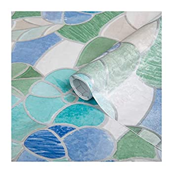 【中古】【輸入品・未使用】(1 Roll) - DC Fix 3460213 Blue/Green Stained Glass Self-Adhesive Window Film
