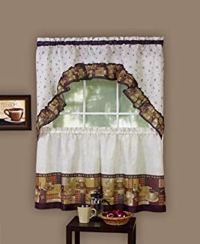 【中古】【輸入品・未使用】Achim Home Furnishings CFTS24BW12 57インチ x 24インチ コーヒーティアとスワッグセット ブラウン