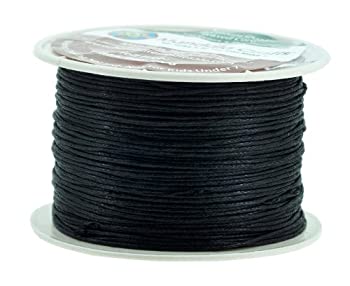 【中古】【インポート品・未当てはめる】Mandala Crafts 1粍 109yd ジュエリーメイキング ビーズ手工芸品 マクラメワックスコットンコードスレッド 黒いこと Waxed Cord 332