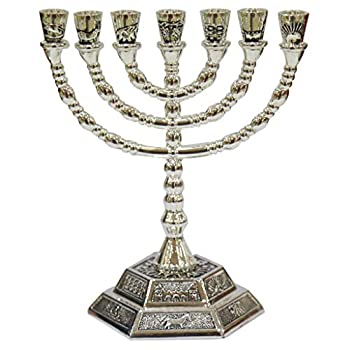 【中古】【39shop】【輸入品・未使用】(13cm★Inches Silver) - 12 Tribes of Israel Jerusalem Temple Menorah choose from 3 Sizes Gold or Silver (Silver 13cm Inches)（新古品）｜アトリエ絵利奈 12,324円