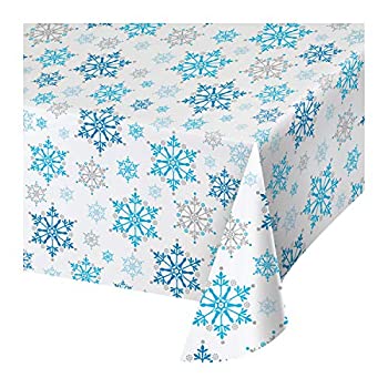 【中古】【輸入品・未使用】Creative Converting 317151 All Over Print Plastic Table cover 140cm x 260cm Snowflake Swirls