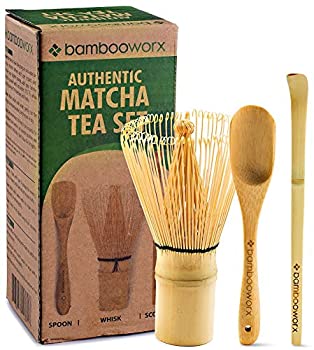 【中古】【39shop】【輸入品・未使用】BambooWorx★Japanese Tea Set Matcha Whisk (Chasen) Traditional Scoop (Chashaku) Tea Spoon The Perfect Set to Prepare a Traditional Cup o(新古品)|アトリエ絵利奈