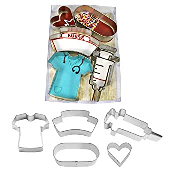 【中古】【輸入品・未使用】R & M International ナースクッキーカッター5個セット ワンサイズ シルバー