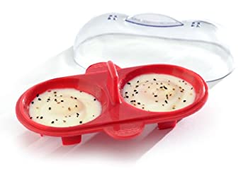 【中古】【輸入品・未使用】Norpro シリコーン ダブル 卵 密猟者 コンロ パン と 電子レンジ 赤