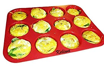 【中古】【輸入品・未使用】Keliwa 12 Cup Silicone Muffin \u0026 Cupcake Baking Pan/Non - Stick/Dishwasher - Microwave Safe / 21 FREE RECIPES by keliwa