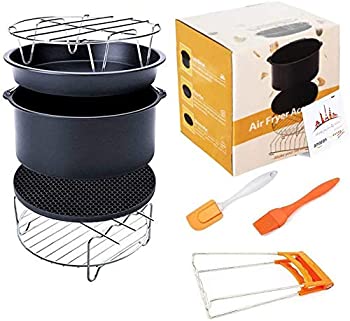 【中古】【39shop】【輸入品・未使用】(5★Pcs) - Deep Fryers Universal Air Fryer Accessories Including Cake BarrelBaking Dish PanGrillPot Pad Pot Rack with Silicone Mat by Be(新古品)|アトリエ絵利奈