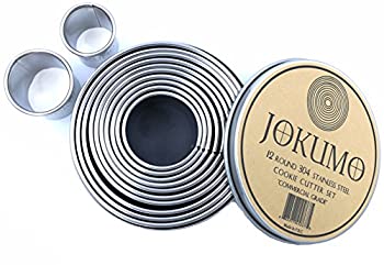 【中古】【39shop】【輸入品・未使用】JOKUMO★クッキーカッターセット 12?個入り シンプルな丸形 ヘビーデューティ 商用グレード 18/8?304ステンレススチール???サイズの刻印入り???料（新古品）｜アトリエ絵利奈