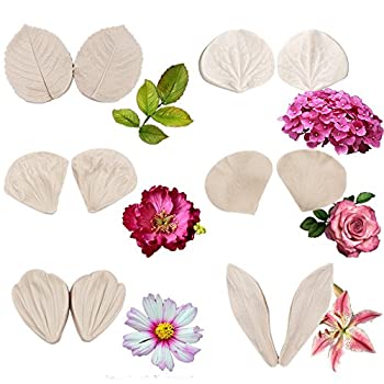 【中古】【輸入品・未使用】Gumpaste Flower シリコンベイン型 6セット フォンダンローズベイン型 ガムペースト 牡丹の花型 シュガーフラワーケーキデコレーションツール ユ