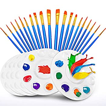 【中古】【39shop】【輸入品・未使用】ペイントパレットブラシ★20個 ペイントトレイ6個付き 子供から大人までペイントや誕生日パーティーに(新古品)|アトリエ絵利奈