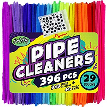 【中古】【輸入品・未使用】Carl & Kay 348 Pipe Cleaners [Bonus: 48 Googly Eyes] in a Zipper Storage Bag Chenille Stems in 29 Colors for DIY Art Creative Kid’s Gi