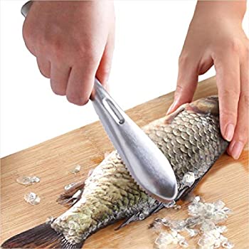 【中古】【インポート品・未当て嵌める】ウロコ取り毛はらい 魚のうろこリムーバー ステンレス鋼スチール写真引き切り歯で飾り気の無いに魚のうろこを取り除きます クリーニングブラシスクレーパー キッ