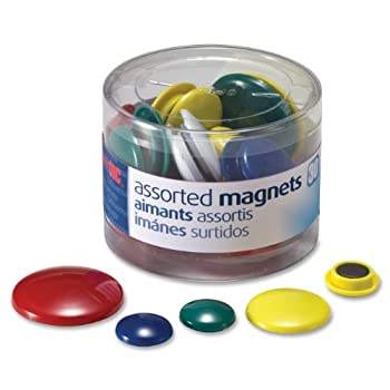 【中古】【輸入品・未使用】Officemate Round Plastic Covered Magnets Assorted Colours And Sizes 30pcs