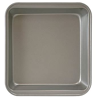 【中古】【輸入品・未使用】Ecolution Bakeins Square Cake Baking Pan - PFOA BPA and PTFE Free Non-Stick Coating - Heavy Duty Carbon Steel - Dishwasher Safe - Grey
