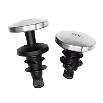 【中古】【インポート品・未当て嵌める】OXO SteeL ぶどう酒ストッパー 取りひろげる 手抜かり押しとどめる (2風呂敷き包み)
