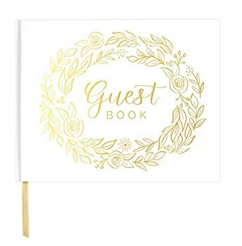 【中古】【輸入品・未使用】Bloom Dailyプランナウェディングゲストブック(120?Pages)ゲストサインインブックゲストレジストリGuestbook???ホワイトカバーwithゴールド箔、G