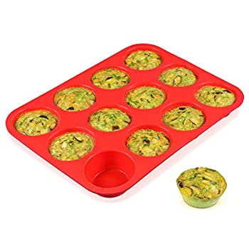 【中古】【輸入品・未使用】12カップ シリコンマフィン型 - テフロン加工 BPAフリー カップケーキパン 1パック レギュラーサイズ シリコン型