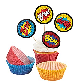 【中古】【39shop】【輸入品・未使用】Fun★Express カップケーキライナー スーパーヒーロー ピック付き 13605205(新古品)|アトリエ絵利奈