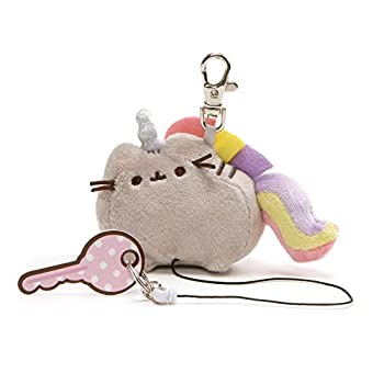 【中古】【39shop】【輸入品・未使用】GUND★Pusheen the Cat プシーン キャット プシニコーン リール付きキーホルダー #4061428（新古品）｜アトリエ絵利奈
