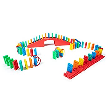 【中古】【インポート品・未当て嵌める】総やかドミノ 68個 キネティックドミノ 大型 労働者階級規模 スタッキング 営造物 トッピングチェーン店 手答え ドミノ書き割り ちびっ子とクリ