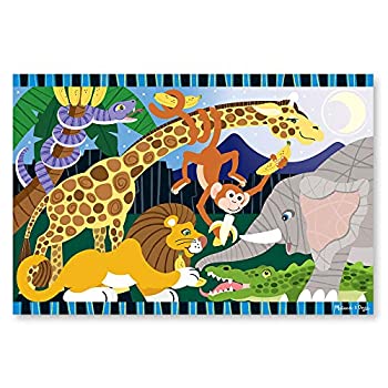 【中古】【輸入品・未使用】Melissa & DougサファリSocialジャンボジグソーFloorパズル( 24?pc、2?x 3フィート）