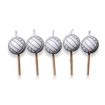 【中古】【輸入品・未使用】Volleyball Birthday Candles (5 pack spherical balls on picks) Volleyball - Side Out Party Collection by Havercamp画像