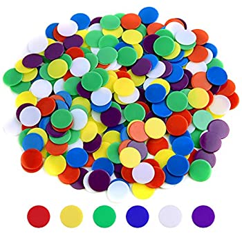 【中古】【39shop】【輸入品・未使用】Coopay★300個 カウンター チップ プラスチックマーカー ミックスカラー ビンゴチップ ゲームトークン用 ホワイト ブルー グリーン イエロー レッ(新古品)|アトリエ絵利奈