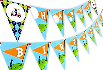 【中古】【39shop】【輸入品・未使用】Golf★Party Happy Birthday Banner Pennant by POP parties（新古品）｜アトリエ絵利奈