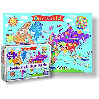 【中古】【インポート品・未当て嵌める】World Floor Puzzle For Kids