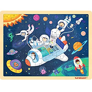 【中古】【39shop】【輸入品・未使用】TOP★BRIGHT 48ピースパズル 4~8歳のお子様向け ロケット木製ジグソーパズル 4歳児向け（新古品）｜アトリエ絵利奈