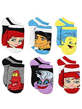 【中古】【輸入品・未使用】The Little Mermaid Ariel Girls Teen Womens 6 pack Socks