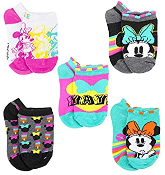 【中古】【インポート品・未当てはめる】Disney Girl\u0027s Minnie Mouse 5 Pack No Show Socks Sock Size: 4-6 (Shoe Size: 7-10) White/Teal