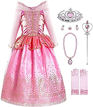 大流行中 中古 輸入品 未使用未開封 Okidokiyo リトルガールズ オーロラ姫コスチューム ハロウィンパーティードレスアップ アクセサリー付き長袖 5 6歳 アトリエ絵利奈 最新人気 Erieshoresag Org