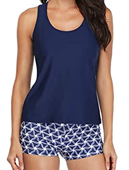【中古】【39shop】【輸入品・未使用】Yonique★Athletic タンキニ水着 レディース 控えめな水着 ボーイショーツタンクトップ ブラとショーツ付き US サイズ: Small カラー: ブルー（新古品）｜アトリエ絵利奈