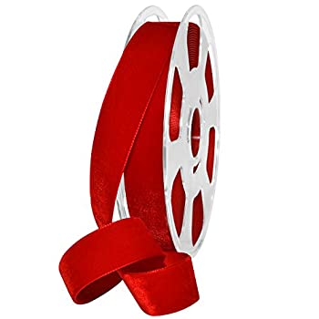 【中古】【輸入品・未使用】Morex Ribbon 01225/10-629 ナイロンバローベルベットナイロンリボン 7/8インチ x 11ヤード ルージ