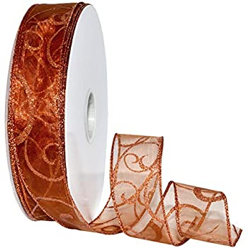 【中古】【輸入品・未使用】Morex Ribbon 7416 渦巻き 1-1/2インチ x 50ヤード 銅