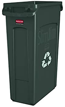【中古】【輸入品・未使用】ラバーメイド(Rubbermaid) スリムジムコンテナ 通気孔付き 87.1L グリーン 354706