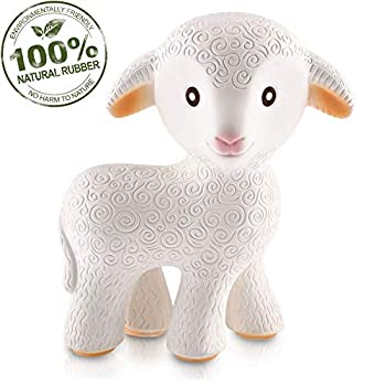 【中古】【インポート品・未当て嵌める】CaaOcho Friends - Mia the Lamb Teething Toy - 100% Pure Natural Rubber BPA PVC phthalates Free by CaaOcho