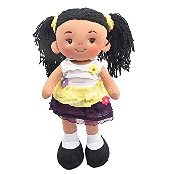 【中古】【インポート品・未当て嵌める】Linzy Aissa Handmade Fabric Rag Doll with Yellow Dress 16 Inch Tall by Linzy