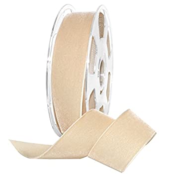 【中古】【輸入品・未使用】Morex Ribbon 01240/10-602 ナイロン製ベロベルベット ナイロンリボン 1-1/2インチ x 11ヤード ブロンド