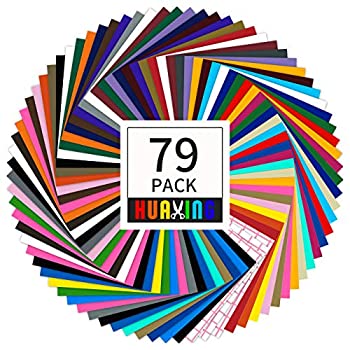 【中古】【輸入品・未使用】Huaxing 永久粘着ビニールシート 79枚パック 12インチ x 12インチ 38色アソートカラー プレミアム粘着クラフト アウトドアビニール 装飾ステッカ