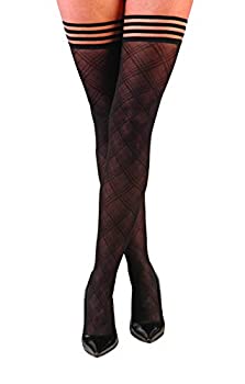 【中古】【輸入品・未使用】Kix'ies Tiffany Diamond Thigh High Black D