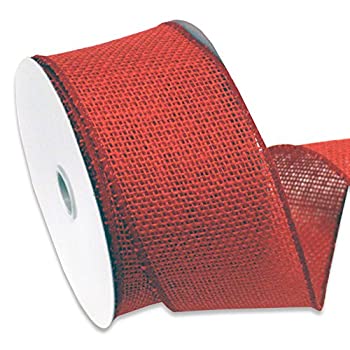 【中古】【輸入品・未使用】Morex Ribbon Burlap Wired Ribbon 2-1/2-Inch by 10-Yard Spool Rose Red by Morex Ribbon 9,225円