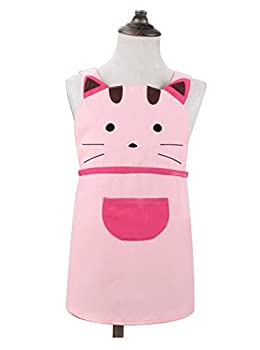 【中古】【39shop】【輸入品・未使用】(4)★- Cute Girls Kids Toddler Cartoom Cat Embroidered Apron Cotton Children Apron Chef Kitchen Cooking Baking Apron for Kids 2-4 Years（新古品）｜アトリエ絵利奈