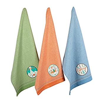 【中古】【輸入品・未使用】DII 5222 刺繍入りサマーディッシュタオルセット 18x28インチ Go Exporing 3点セット